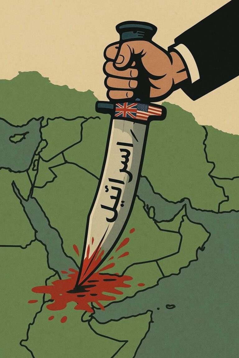 Read more about the article ✍️ عنوان المقال “الخنجر في فلسطين… لكن قبضته في العواصم العربية”:
